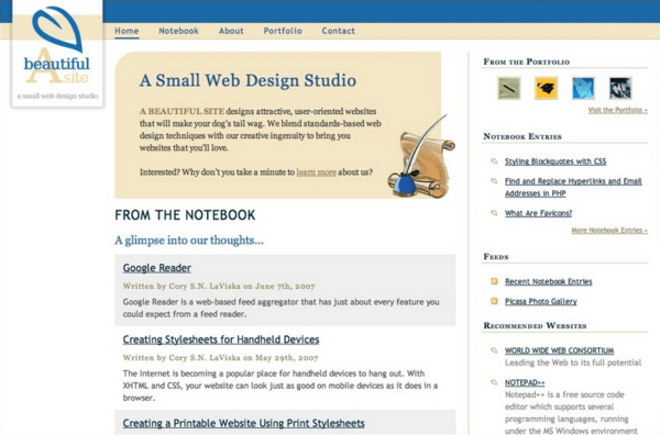 A vintage screenshot of the original website