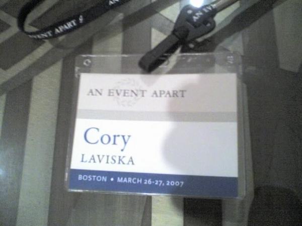 A picture of my conference badge