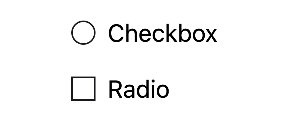 Screenshot of a square radio and circular checkbox — wait, what?!