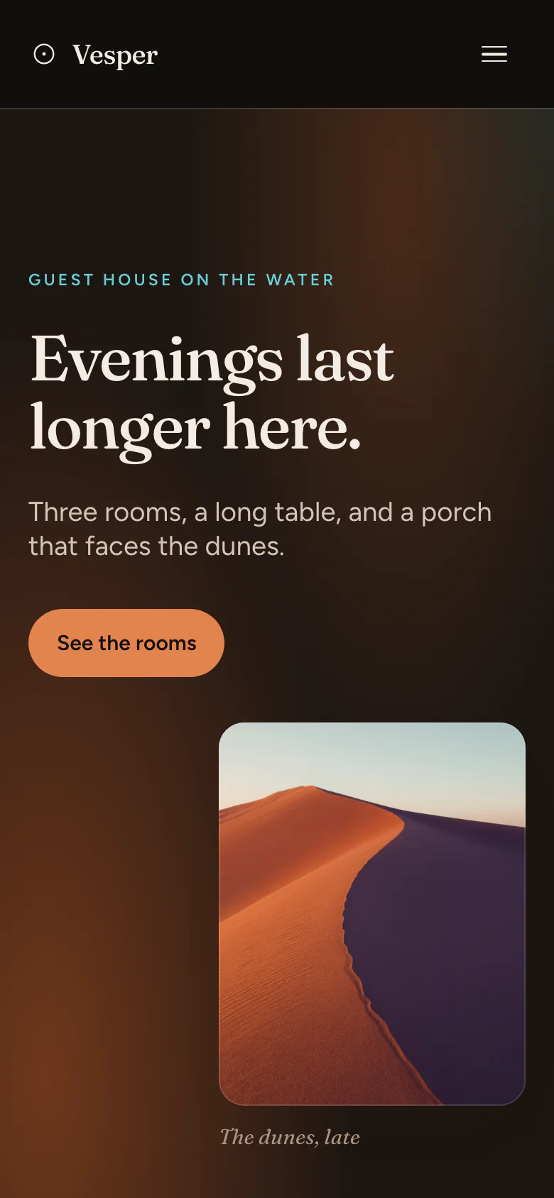 The same page on a phone