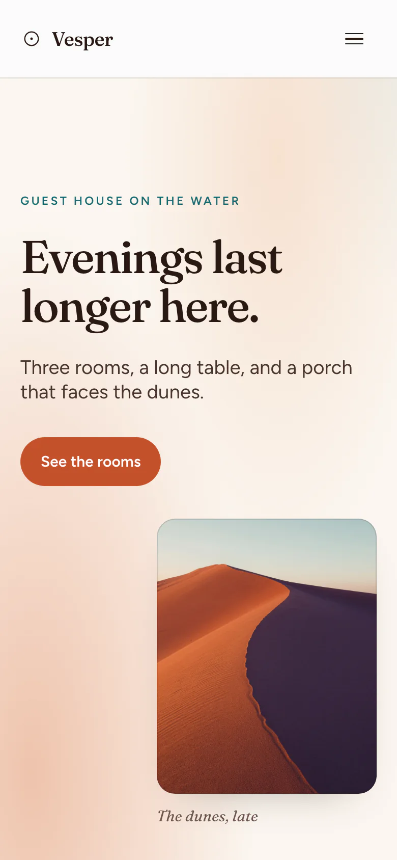 The same page on a phone
